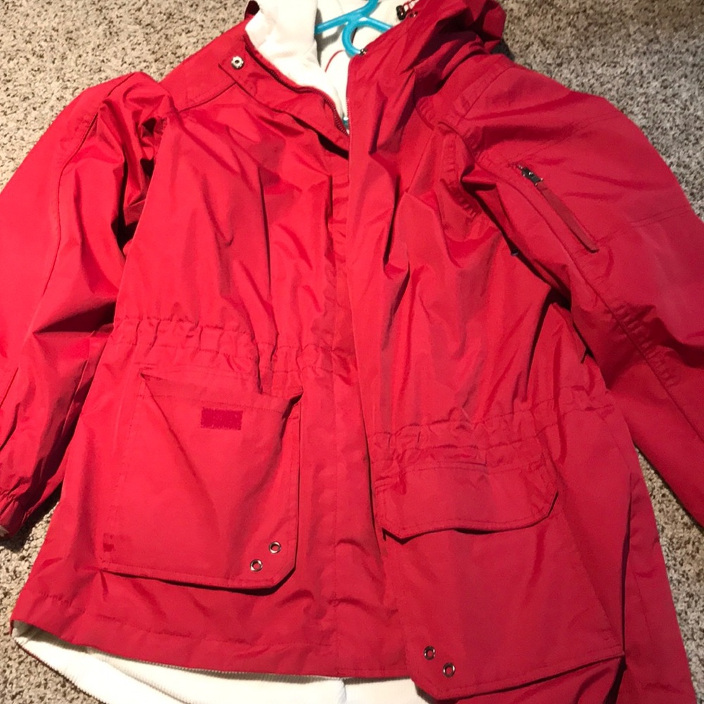 Red rain jacket